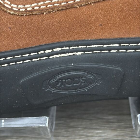 Tod’s Slip On Brown Leather Men’s Sz 7 Vibram Sole Penny Loafers - Picture 11 of 16